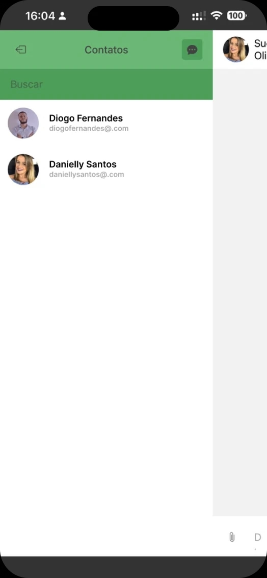 Chat corporativo em uso