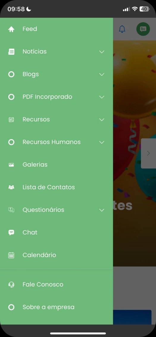 Feed de notícias segmentado por área